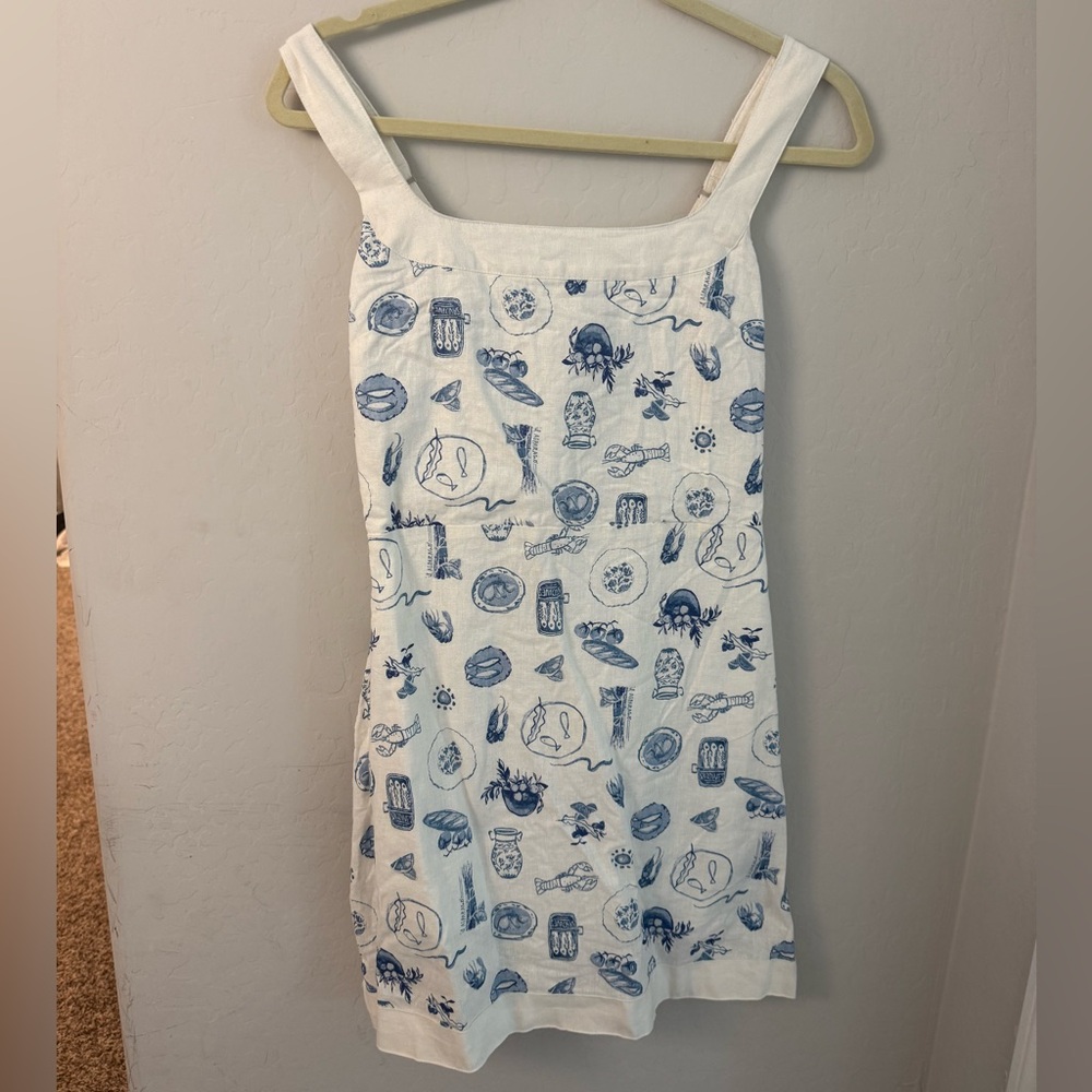 Abercrombie Linen-Blend Wide Strap Mini Dress. Size small tall.